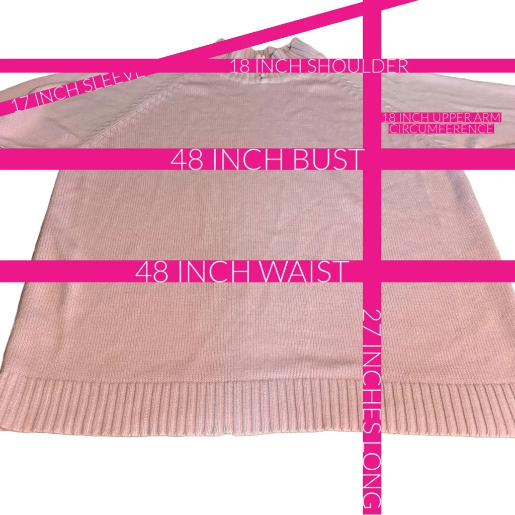 LIZ THOMAS II VINTAGE 1980'S PINK MOCK NECK 3/4 SLEEVE SWEATER (1X) - Image 11