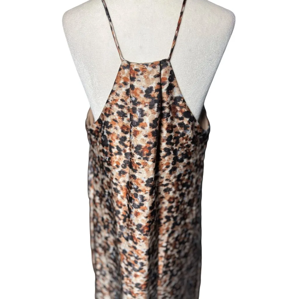 Nicole Miller New York Womens  M Animal Print Maxi Dress With Built-In Bra Brown - Image 4