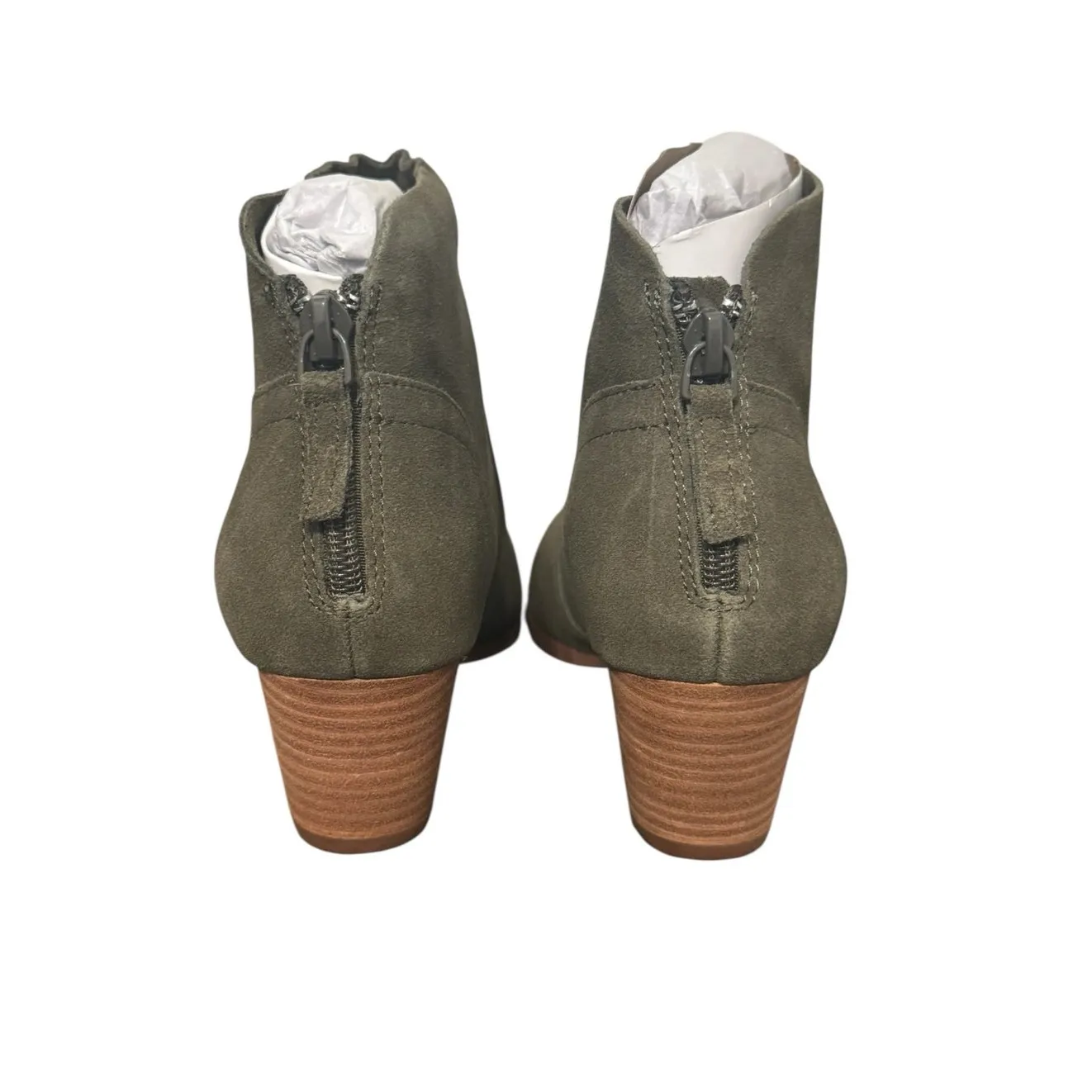 New! Violet & Red Cupid Suede Boot Bootie in Olive Green - Image 9