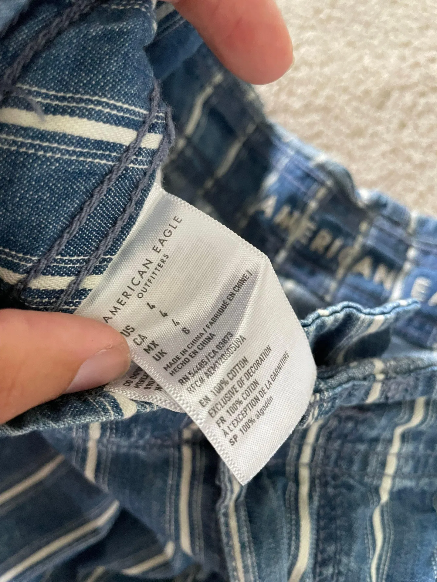 American Eagle Striped Comfy Mom Shorts - Image 6