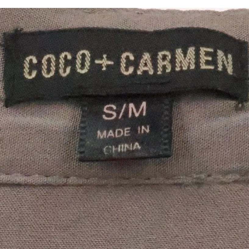 Coco Carmen Harlan Ruffle Tier Tunic Top Boho Cottage Lagenlook Flare Size S/M Green Size M - Image 2