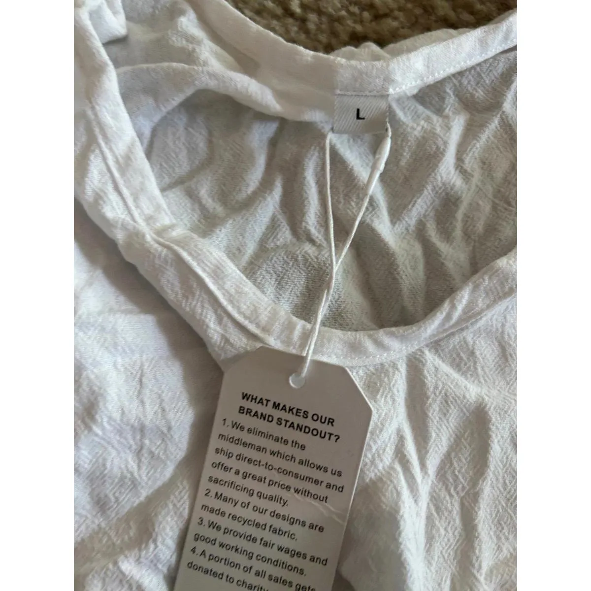 ab4 Junior size large top shirt long sleeve white cute - Image 4