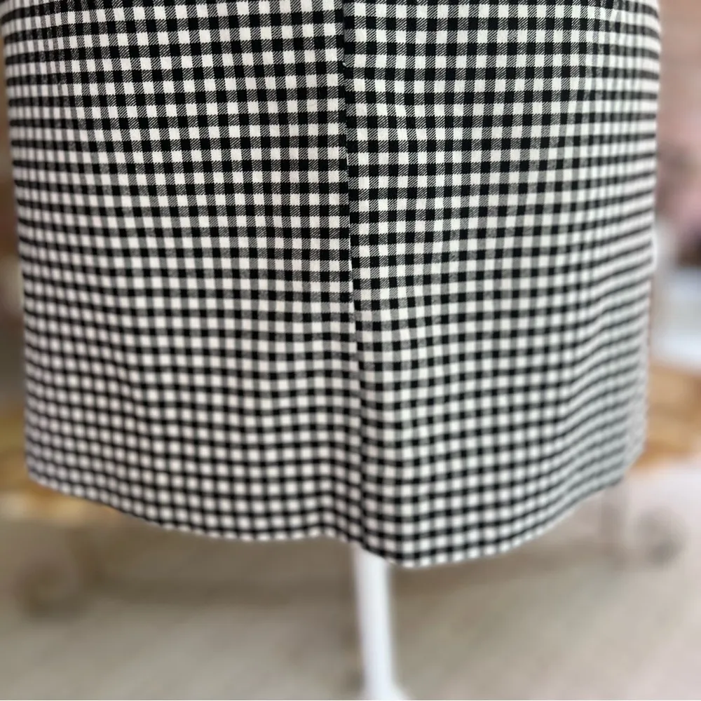 Urban Outfitters Skirt Checkered Plaid Black White Knit Mini A-line Preppy M - Image 11