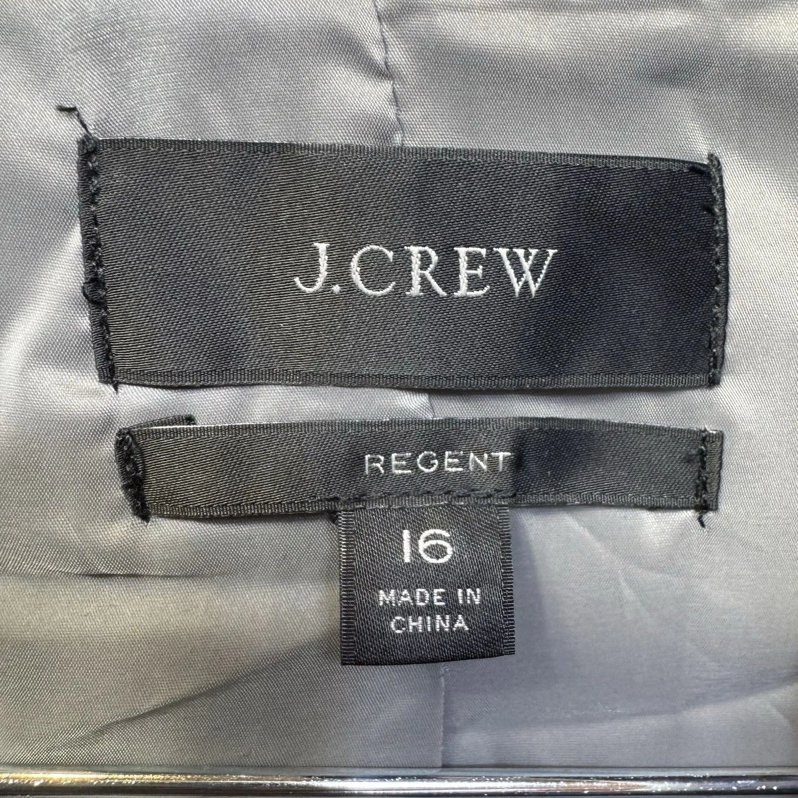 J. Crew Womens Regent Blazer Jacket Size 16 Gray Office Preppy Academia Career - Image 6