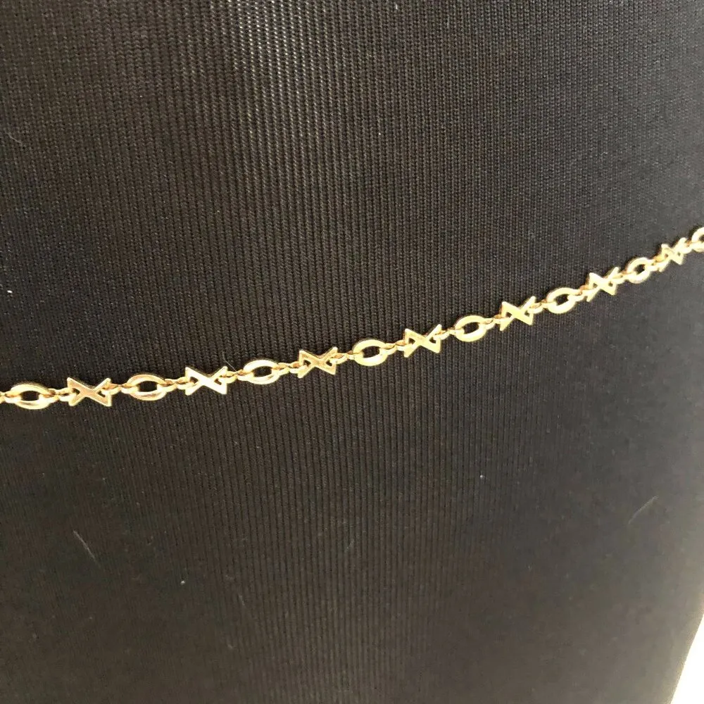 Gold Link X and O Hugs and Kisses Belly Chain / Belt New 38" adjustable - Image 2