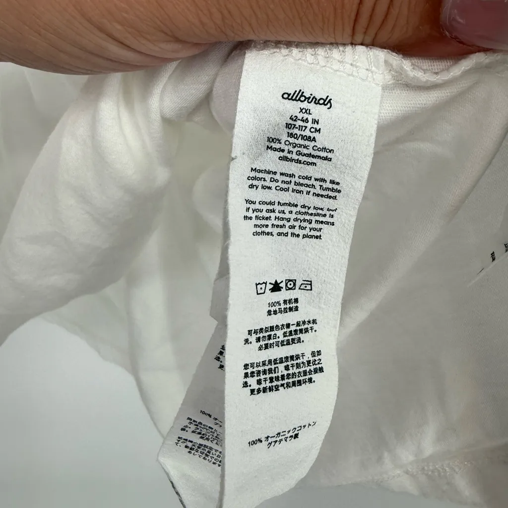 Allbirds Women's Cotton Long Sleeve Tee Blizzard Size‎ XXL - Image 5