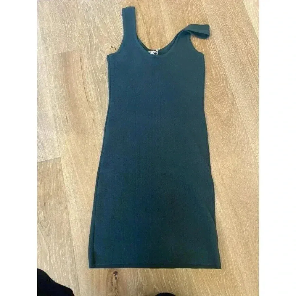 NWT Wishlist‎ Womens Green Scoop Neck Sleeveless Midi Bodycon Tank Dress Sz S - Image 5
