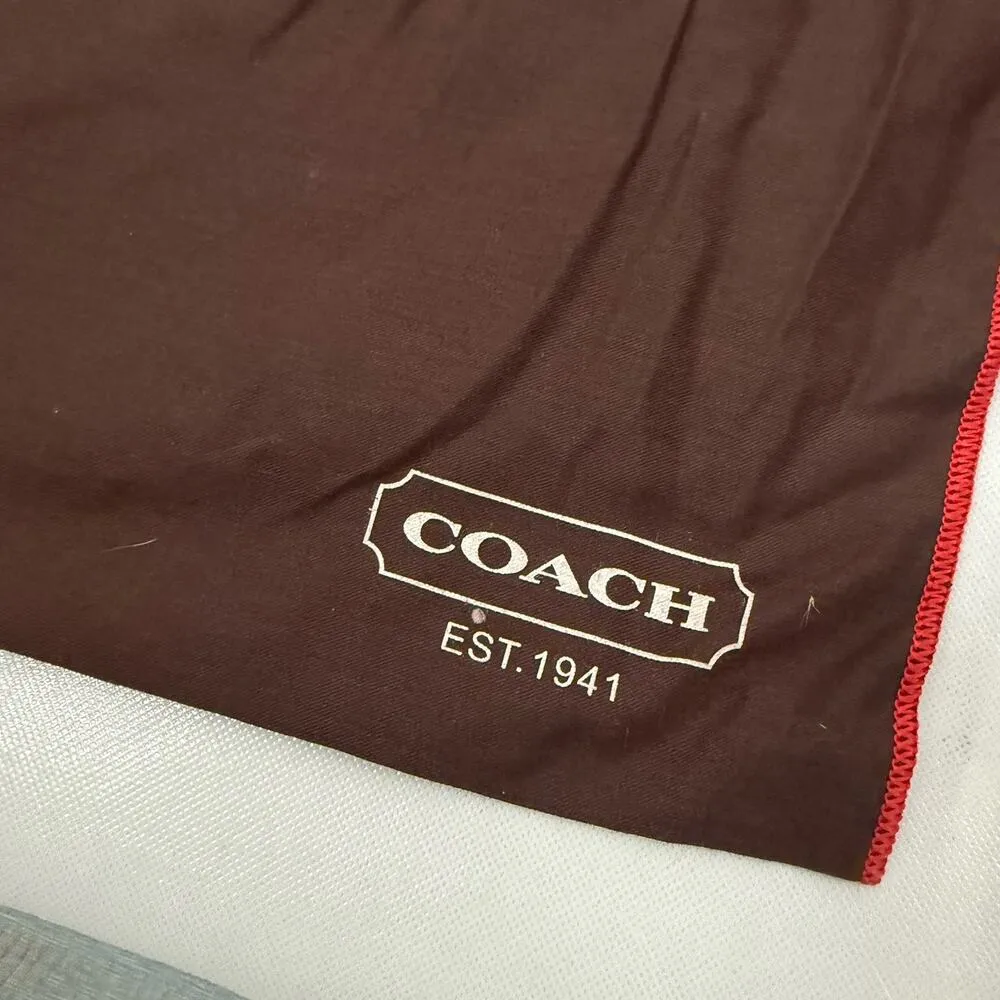Coach Dust Bag Brown Red Drawstring Large 18 x 23 Storage Cotton - Image 3