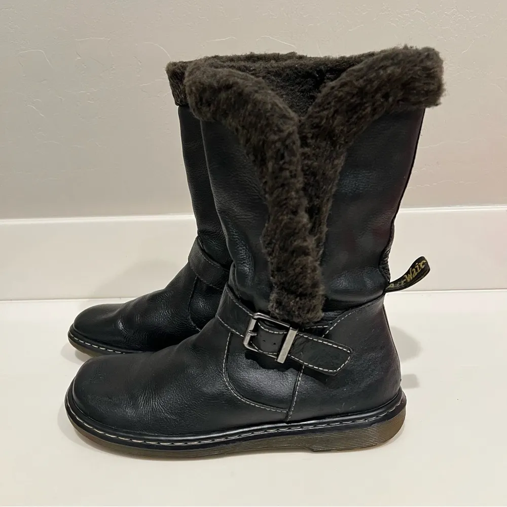 Dr. Martens Brielle Broadway ankle Boots,black, faux fur lining unisex 8L/7M - Image 11