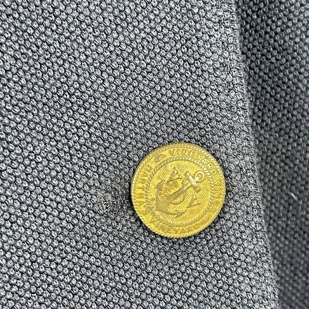 Vineyard Vines Women Knit Blazer Sz 8 Navy Blue Nautical Preppy Varsity Academia - Image 3