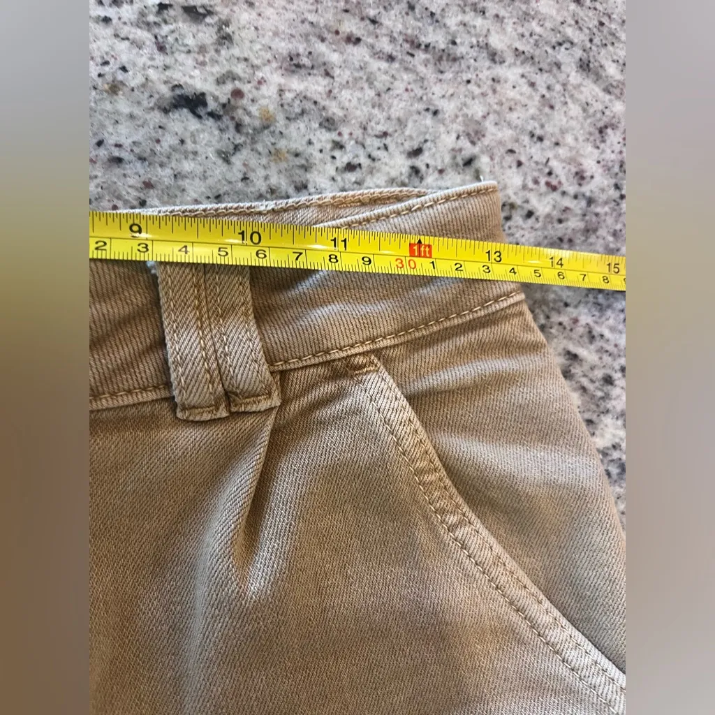 Sezane Pantalon Manu Jeans Cuffed Pants Beige Tan 34/2 - Image 5