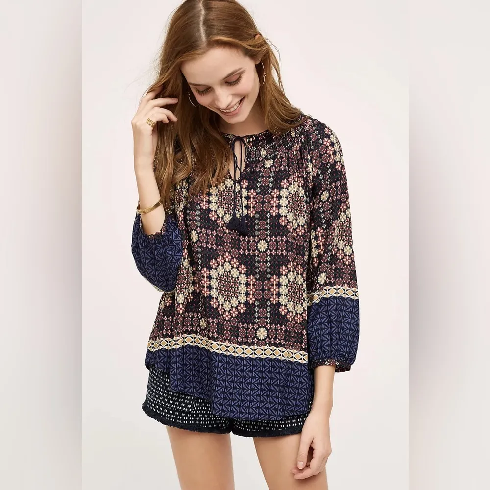 Anthropologie - Kay Peasant Boho blouse size small - Image 3