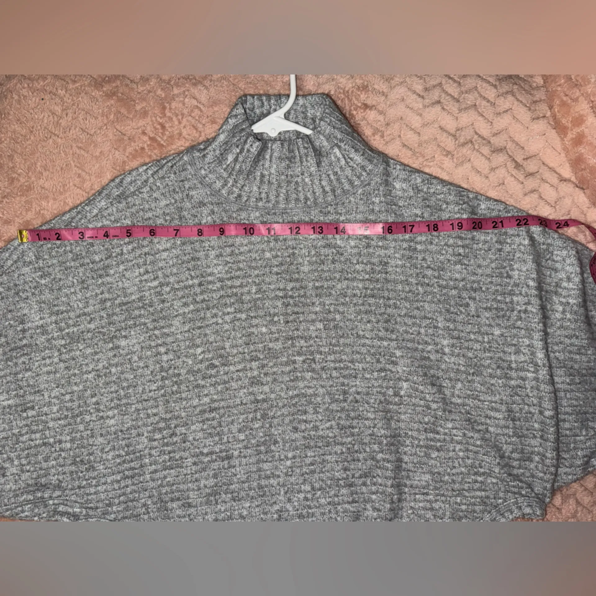 Pilcro Anthropologie Poncho Sweater Oversized Cropped Mockneck Heather Gray EUC - Image 4