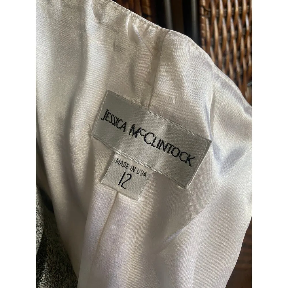 Size M-L//Vintage 90s Jessica McClintock Wedding Rehearsal/Reception Mini Dress - Image 5