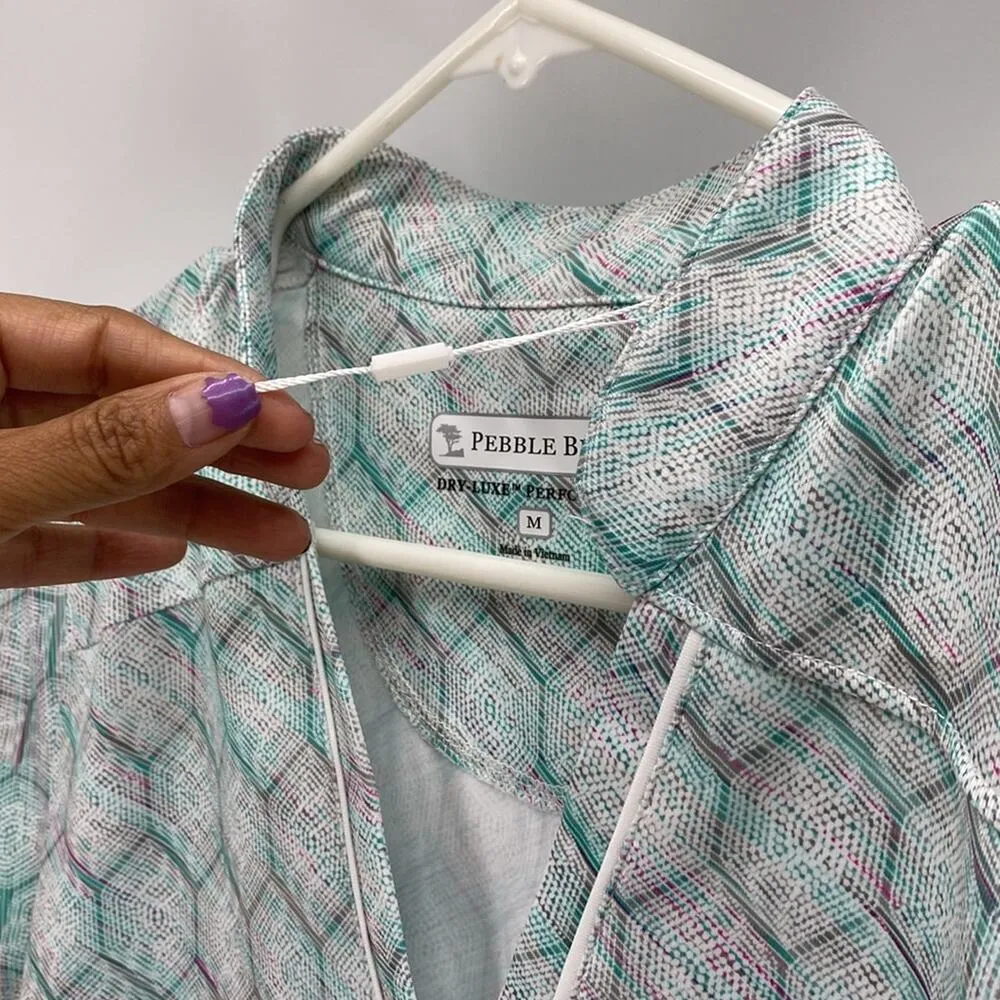 Pebble Beach Dry LuxeTeal Gray Geometric V - Image 6