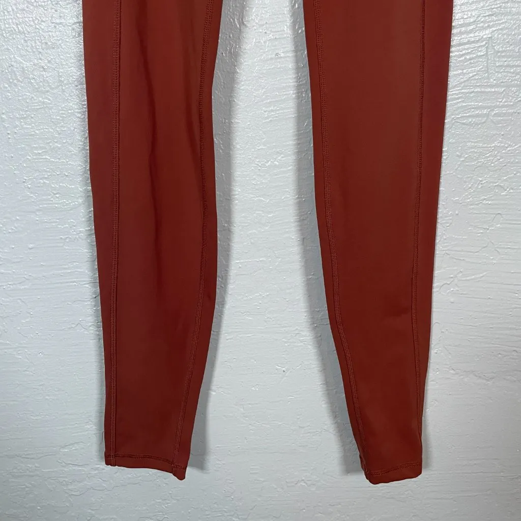 Alphalete Women S Burnt Orange Kinetic Pulse Leggings Stretch Athleisure Workout - Image 2