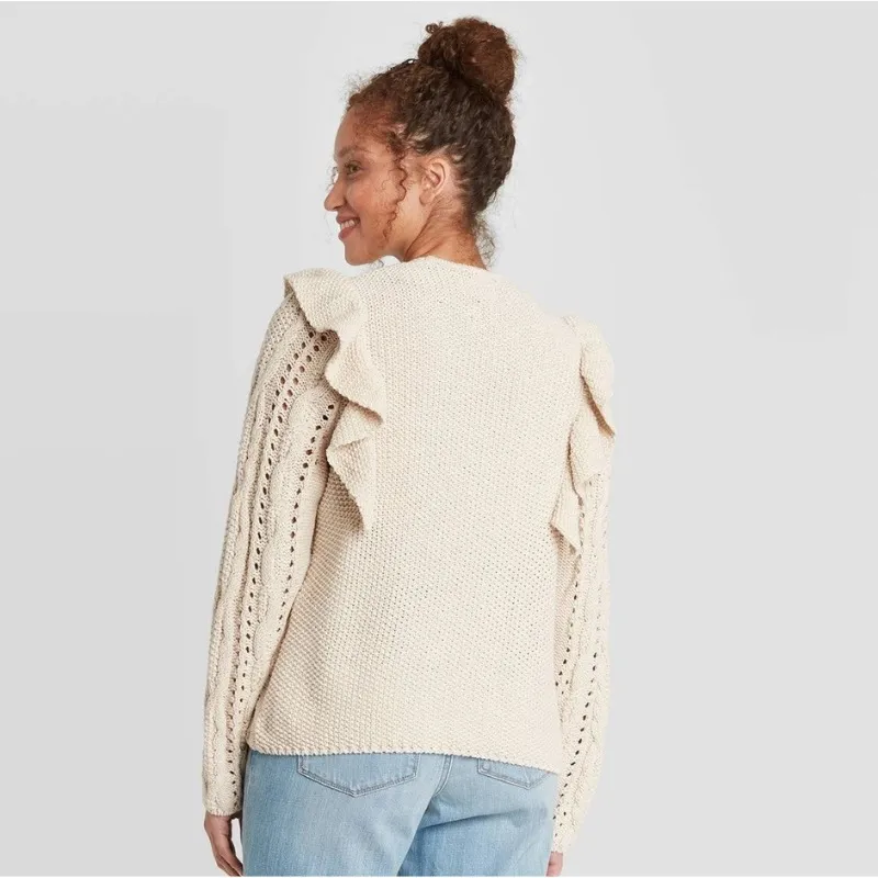 Universal Thread Women's Open Front Ruffle Cardigan - Image 2