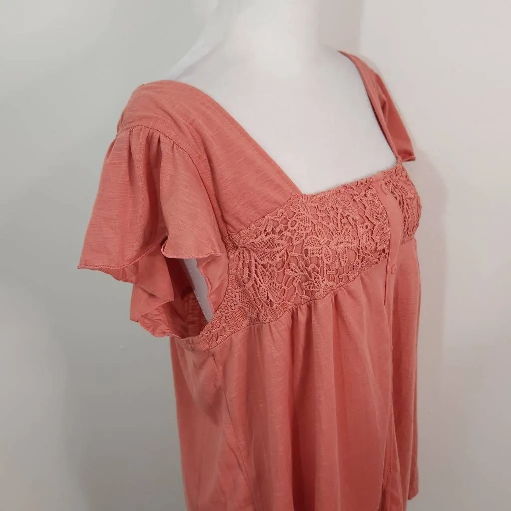 Absolutely Famous Pink Knit Top Size XL NWT Pink Crochet Top - Image 3