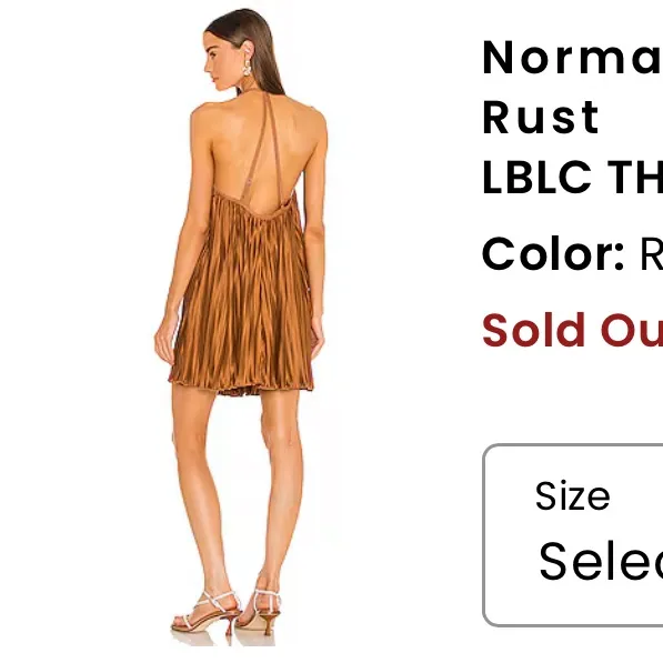 NWT! LBLC the Label Dress Rust Pleated Mini size M Brown Size M - Image 2