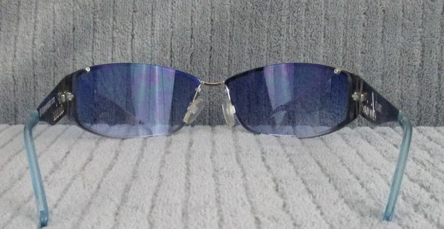 New Divine Eyewear Flirt Chrome/Blue Gradient Sunglasses Women's NWT Silver - Image 4
