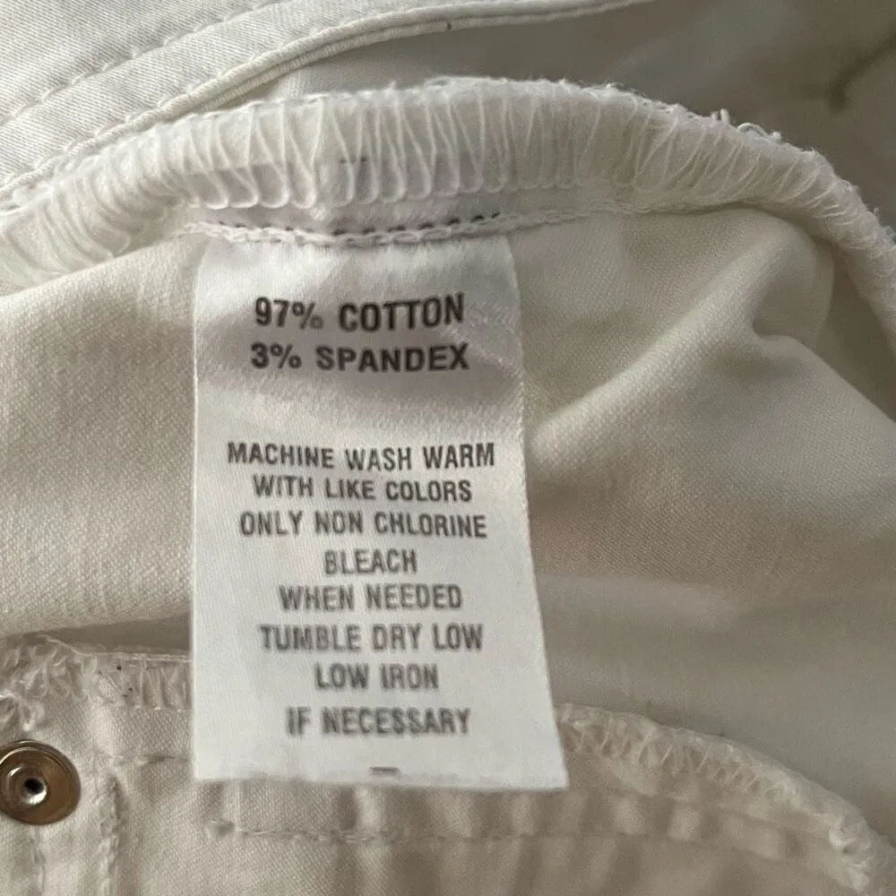 Southpole Jeans Sz 7 White With Gold Logo Shorts Y2K Juniors - Image 9