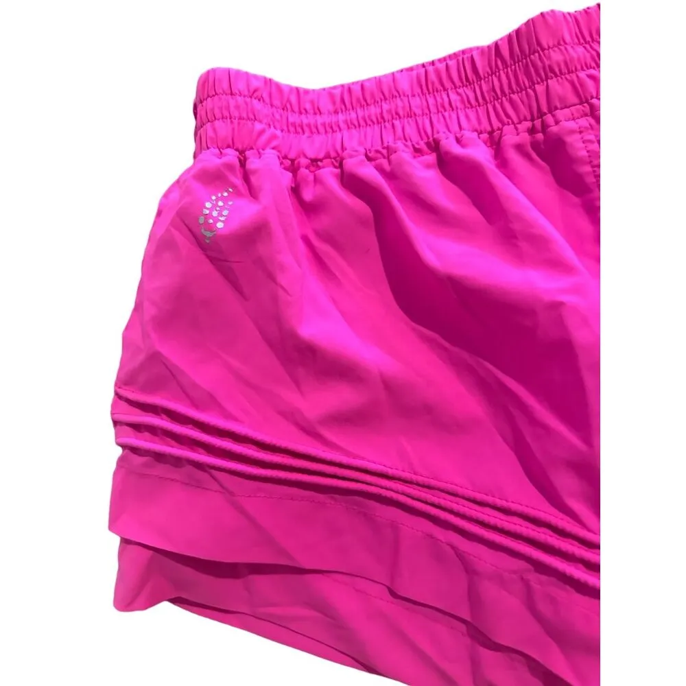 Free People  Movement Pink Layered Shorts Size Medium - Image 2