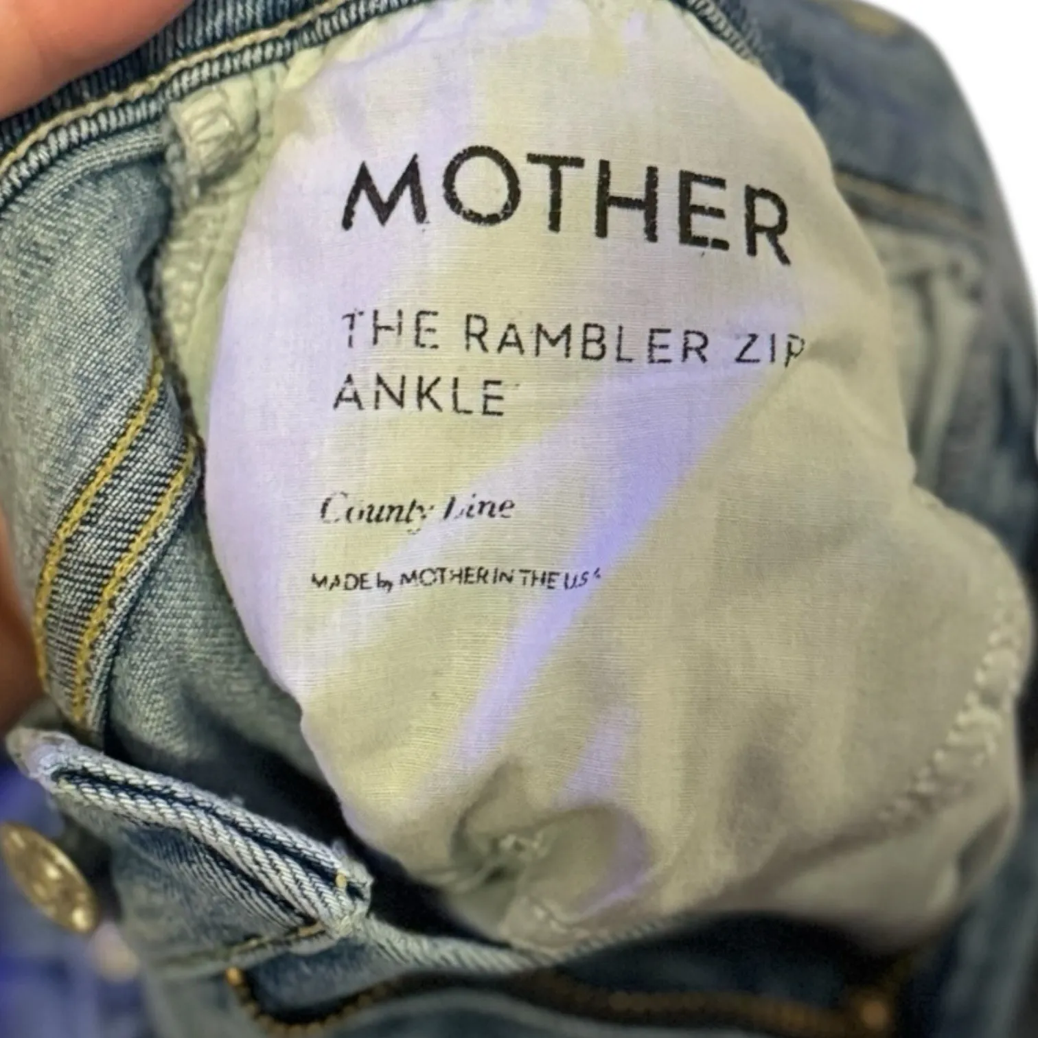 Mother Women's Straight Jeans‎ The Rambler Zip Ankle County Line High Rise 23 Blue - Image 4