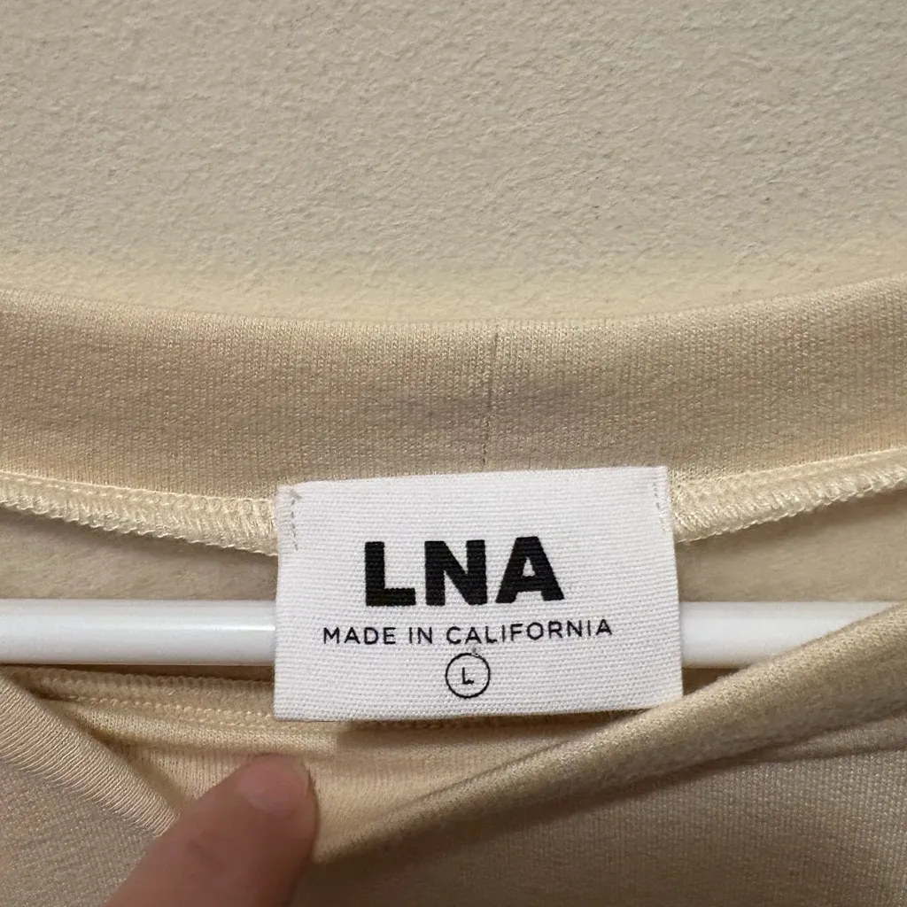 LNA Karl Cream Cut-Out Sweatshirt‎ size Large - Image 6