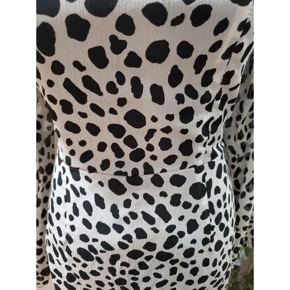 Girl in Mind Women Polyester Square Neck Long Sleeve Knee Length Dress 10 White Size L - Image 3