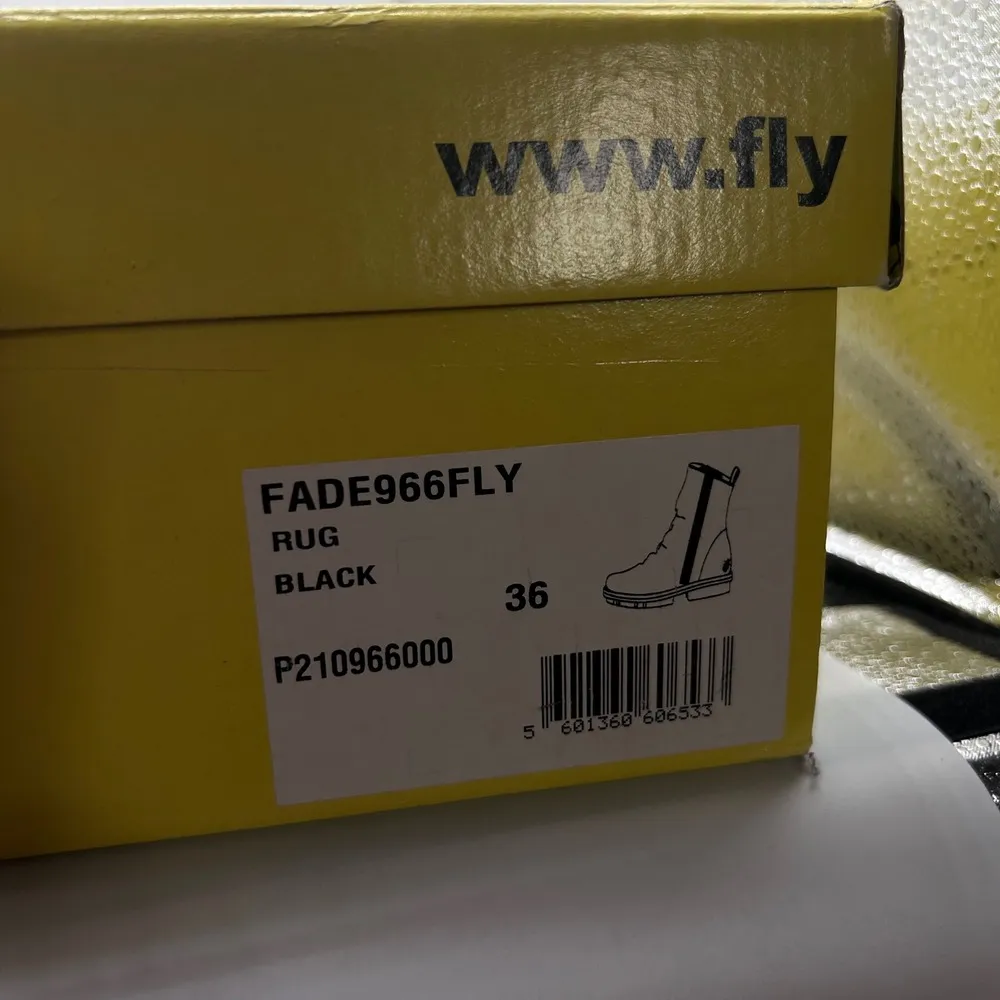 New Fly London Fade966Fly Leather Ankle Boots Women 36 US 5.5-6 Zip Up Black Rug - Image 13