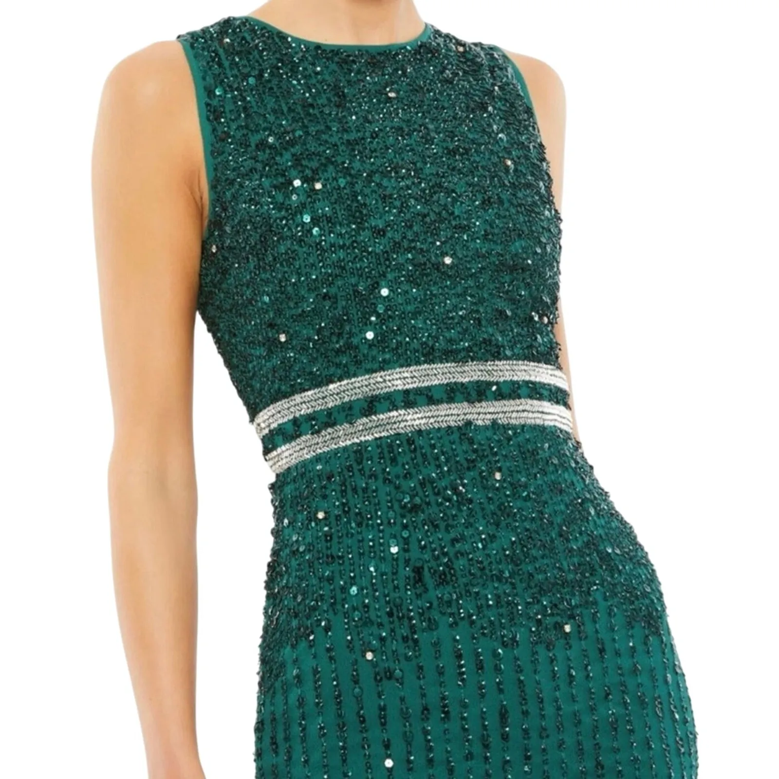 MAC DUGGAL 10509 Emerald High Neck Beaded Dress Size 6 New with Tag MSRP $298 - Image 5