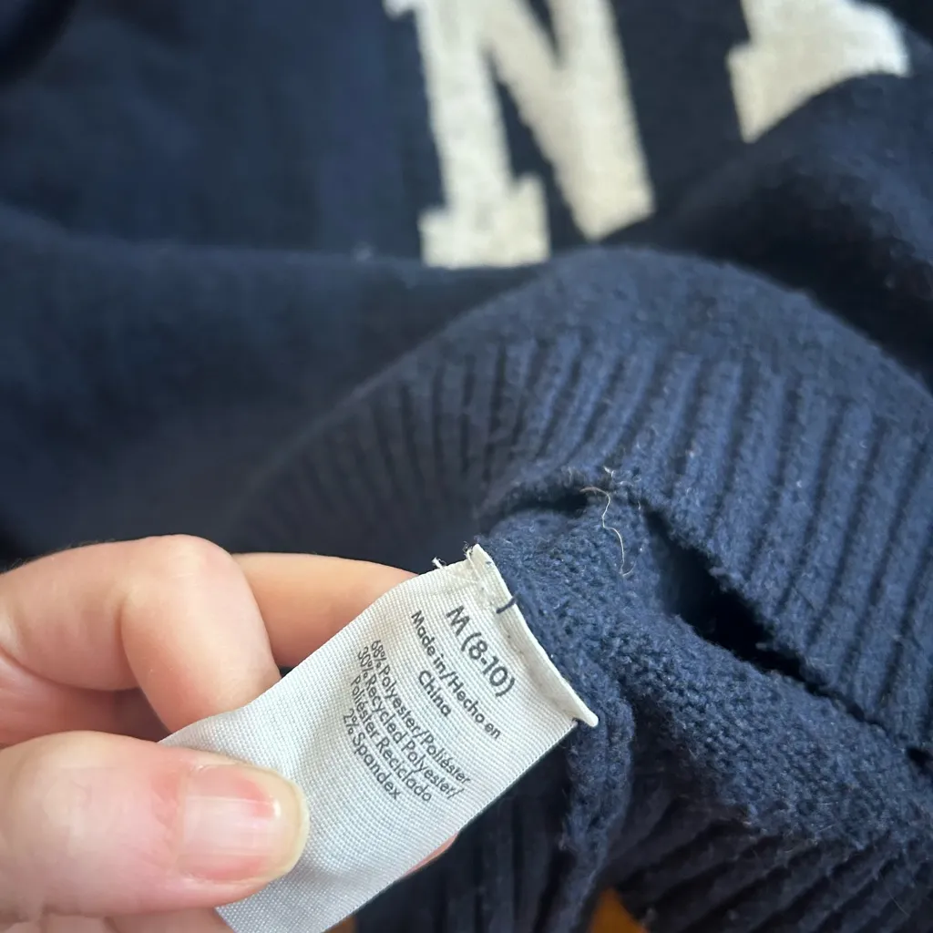 No Boundaries Cropped Conversation Sweater, Midweigh nyc medium blue - Image 6