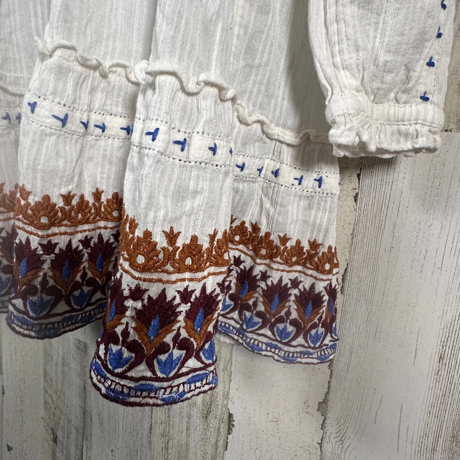 Veronica Beard Danica Embroidered Cotton Dress Sz S | Boho Style | MSRP $498 - Image 8