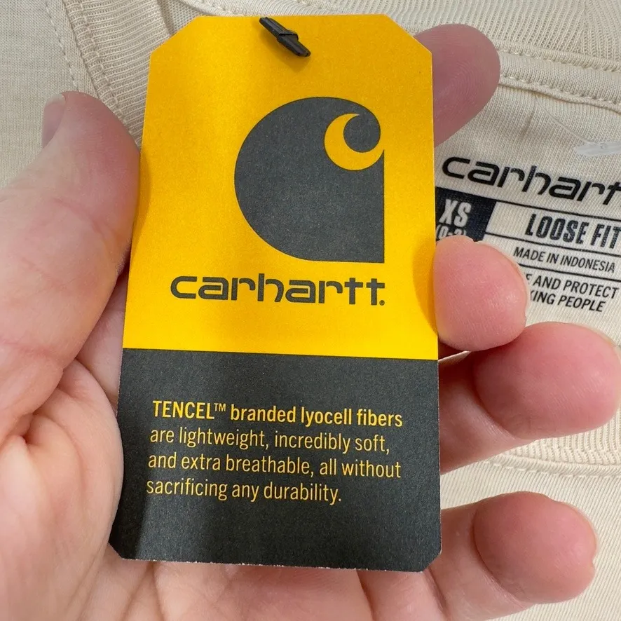 Carhartt Cream Womens XS Loose Fit Lightweight Short Sleeve Crewneck T Shirt NWT - Image 7