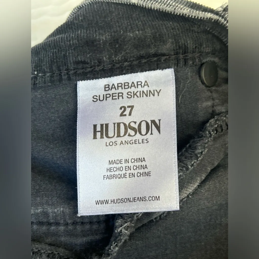 Hudson Barbara Super Skinny Acid-Washed Velveteen Jeans Size‎ 27 - Image 5