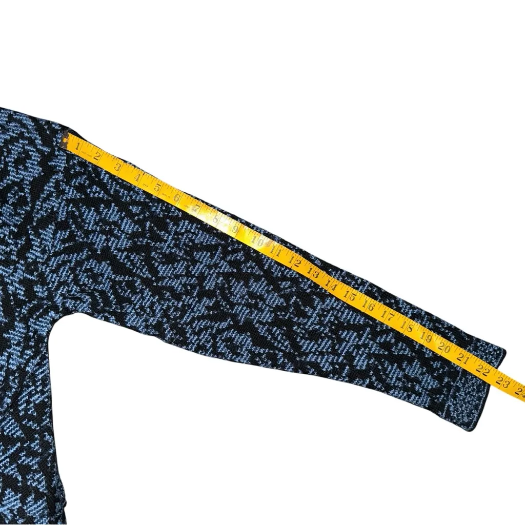 Vintage Lizwear Abstract Knit Sweater Y2K 90s Black Blue Retro Womens Medium USA - Image 7