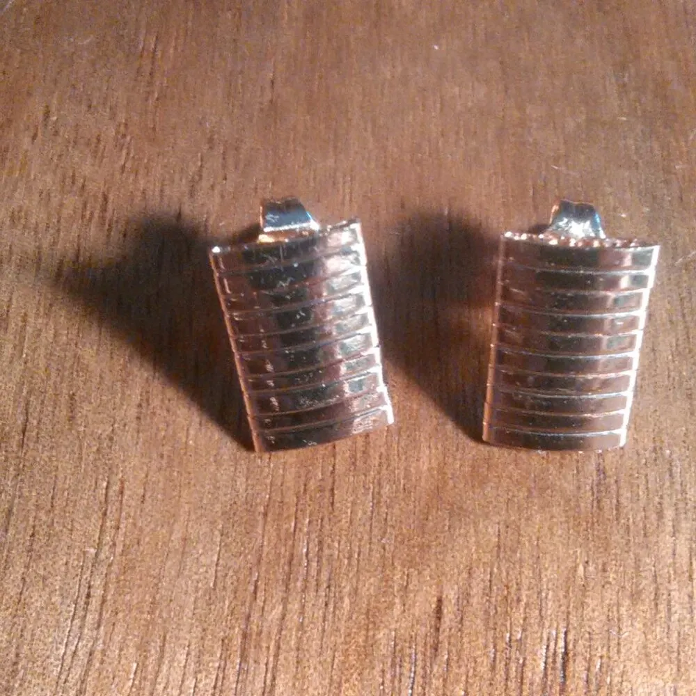 Omega Stainless Steel Necklace and Stud Earrings Set - Image 5