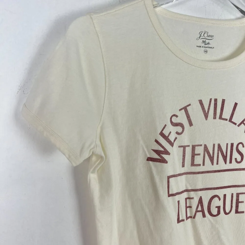 NWT J. Crew Broken-In Jersey West Side Tennis League Cropped T-Shirt Size XXS - Image 3