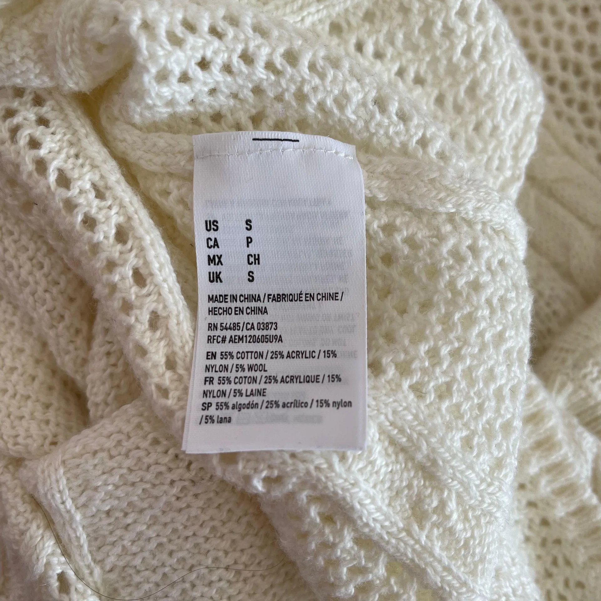 American Eagle Cream Open Knit Sweater - Image 10