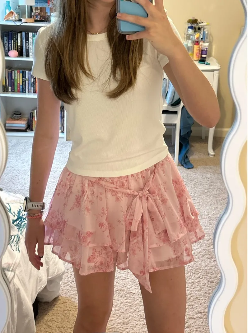 Altar'd State Pink Floral Skirt  - Image 2