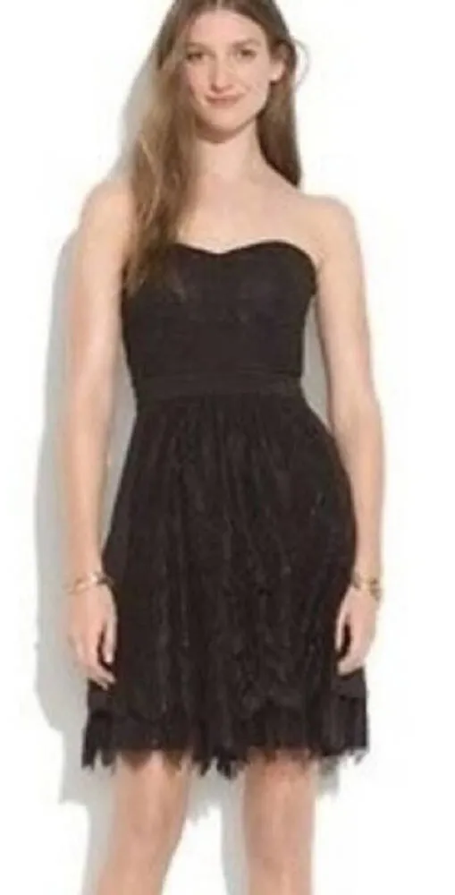 Madewell black lace overlay strapless party cocktail dress size 0 - $18  New With Tags - From Snob