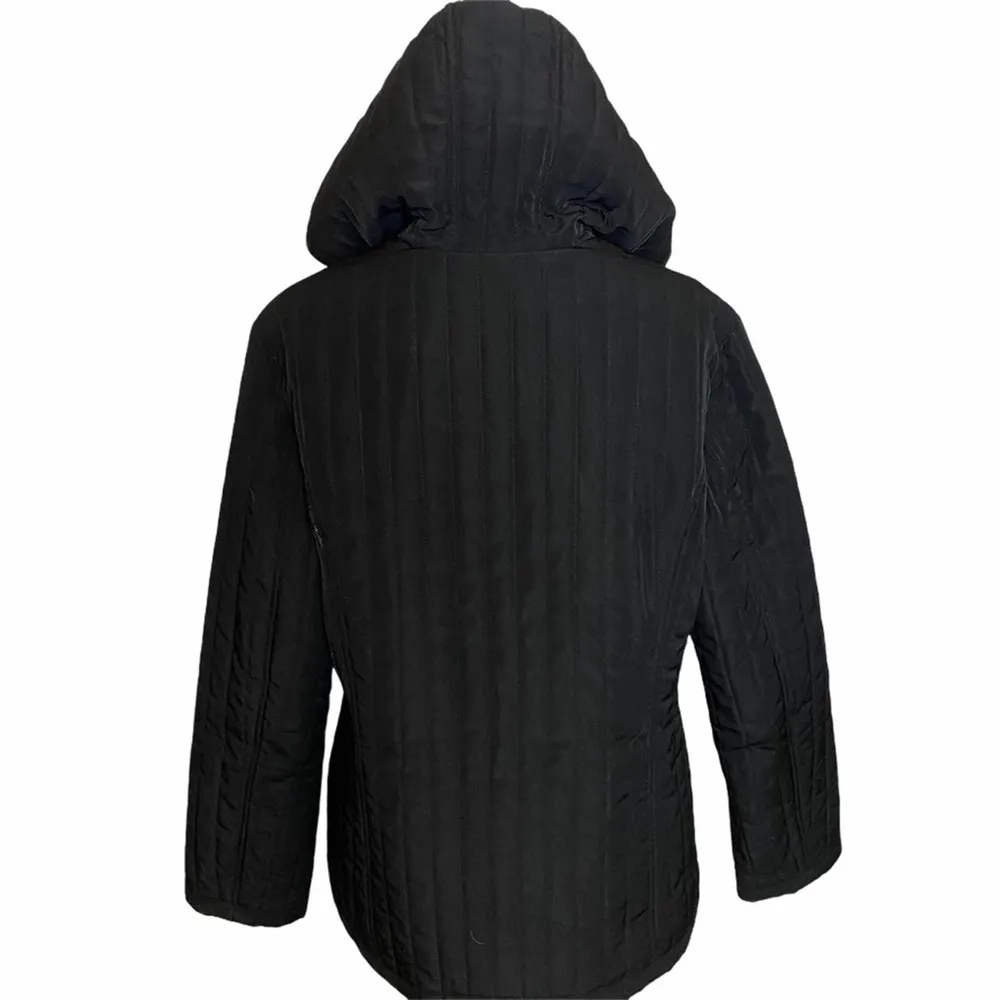 ESprit Black Hooded Zip Up Winter Jacket/ Coat - Image 7