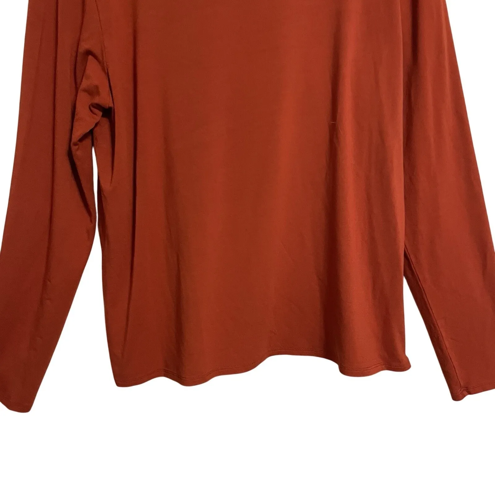 EILEEN FISHER Womens Orange Turtleneck Long Sleeve Top Size L Rayon Lycra Blend - Image 10