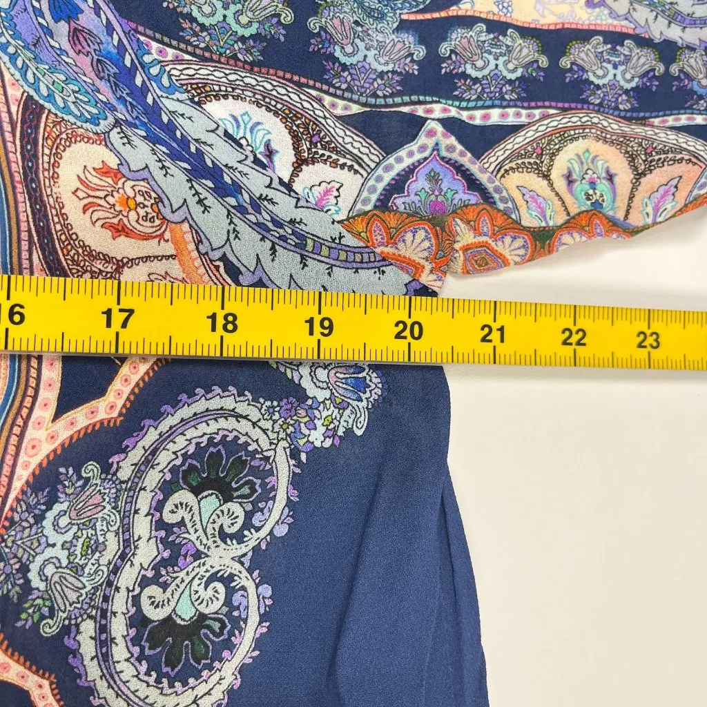 $345 NWOT JOHNNY WAS Beads Multicolor Paisley Kaftan Chiffon Maxi Dress Size XS - Image 14