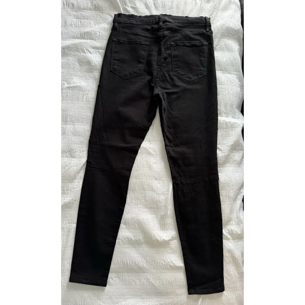 FRAME Denim Ali High Rise Skinny Cigarette Jeans, Black, 29” Waist Women's - Image 6