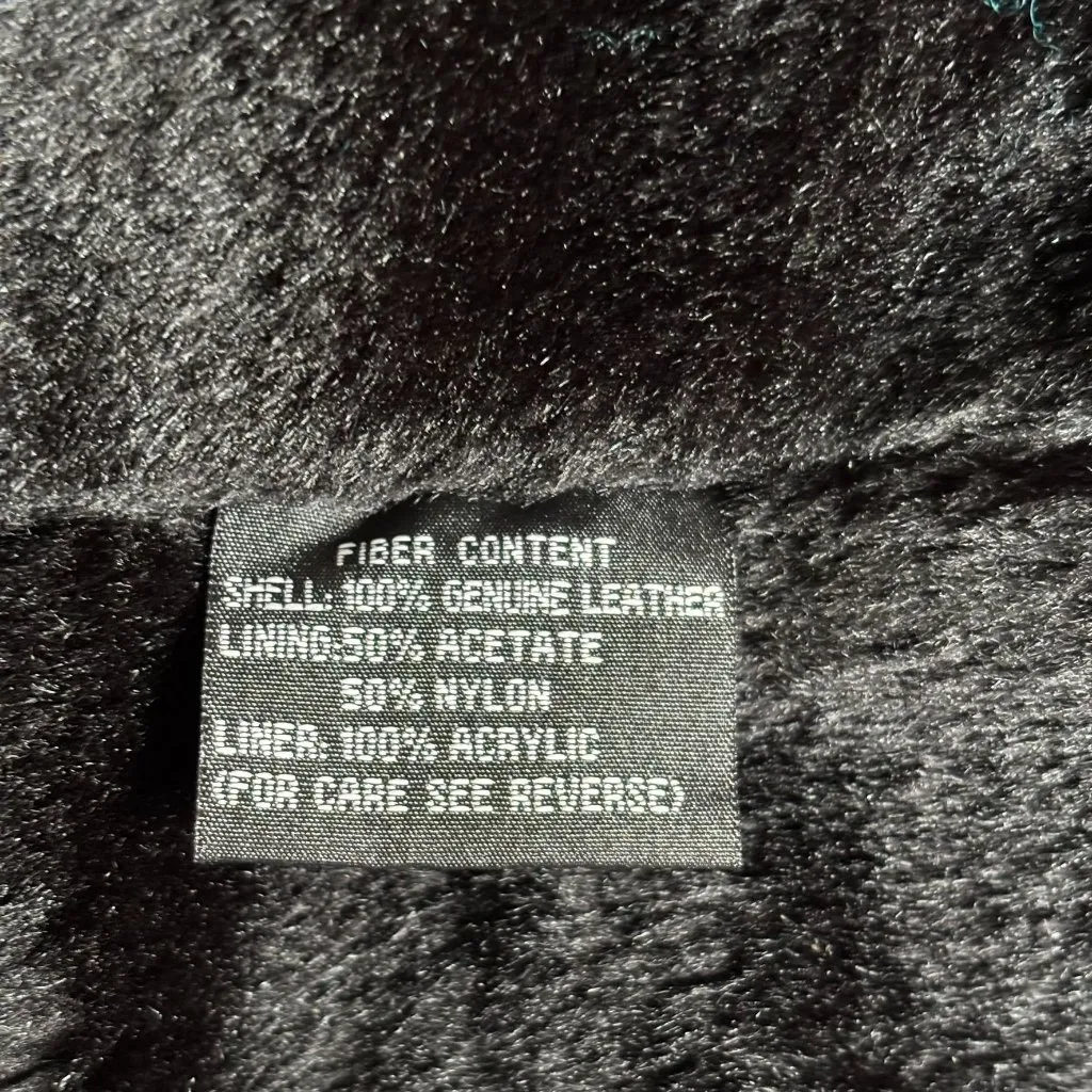 Vintage 90s Suede Leather Jacket Medium Black Faux Fur Lining Collar Cuffs Zip Brown - Image 8