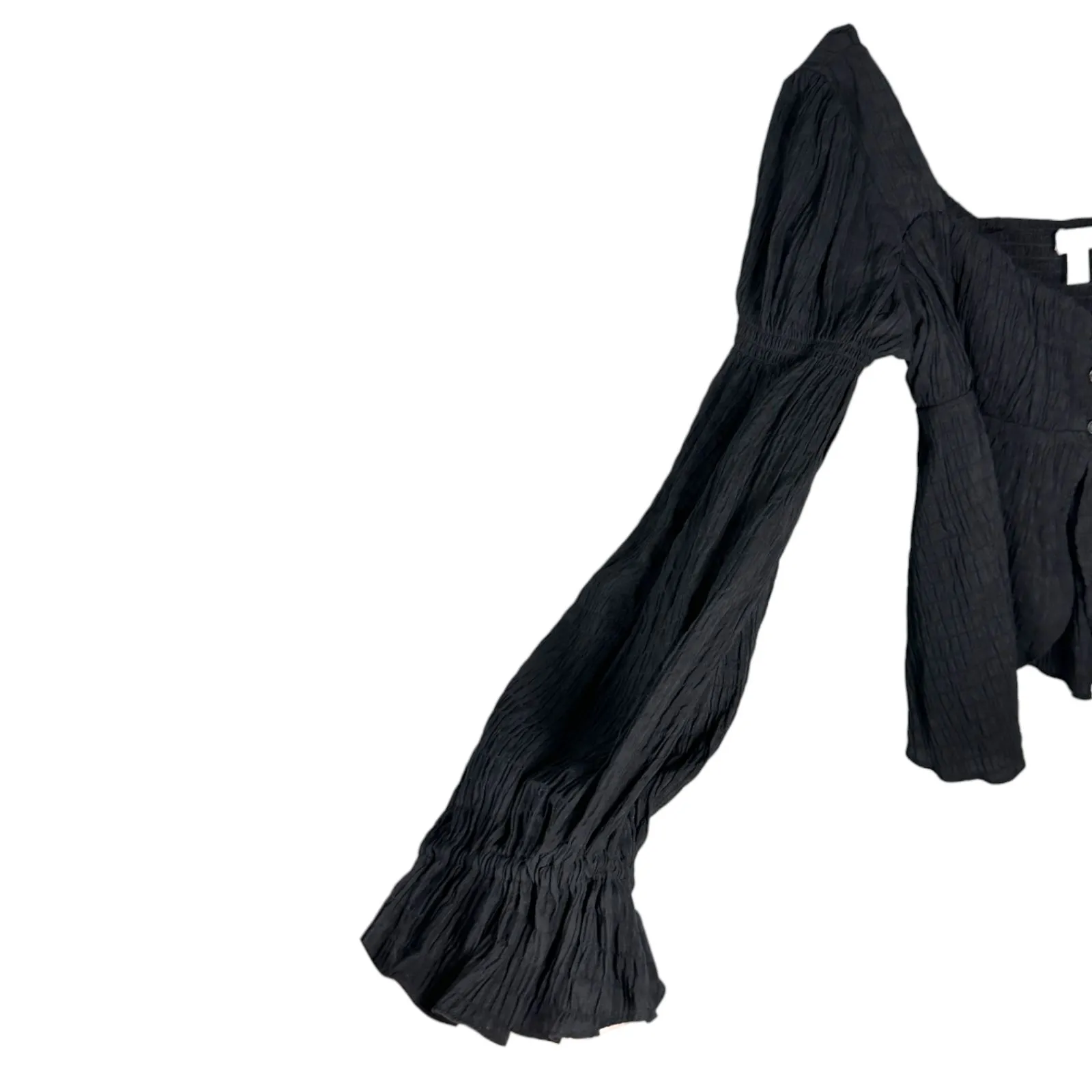 Urban Outfitters Allie Tie Sleeve Blouse Babydoll Boho Long Sleeve Size Medium - Image 4