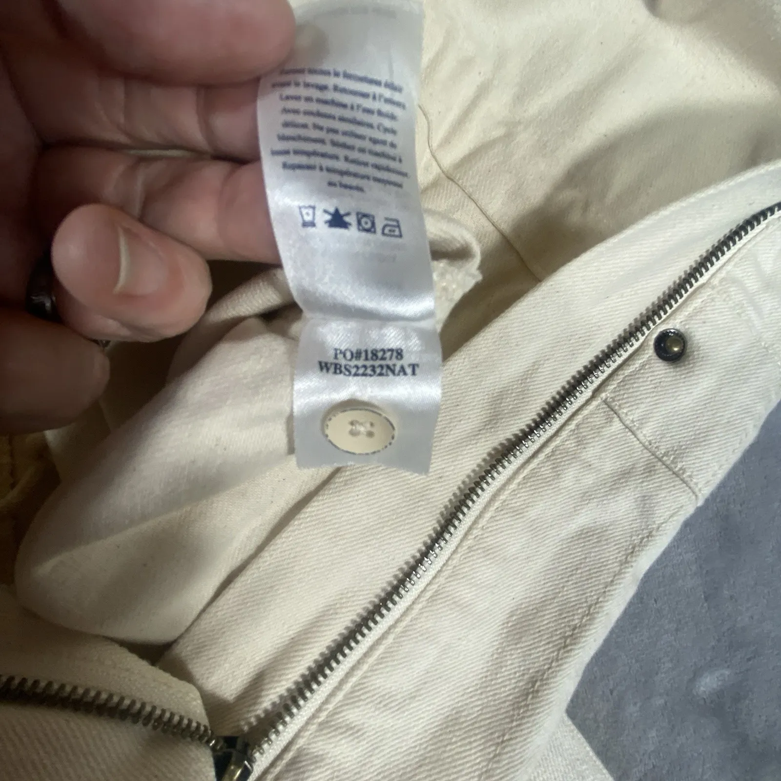 Faherty Jumpsuit Womens Large  Overland‎ Twill Cream Long Sleeve Organic Cotton - Image 7