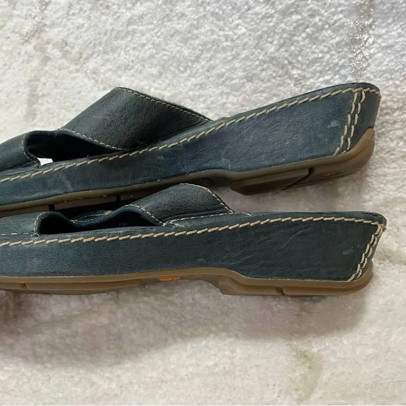 Timberland Smart Comfort Teal Blue Leather Side Sandals - Image 3