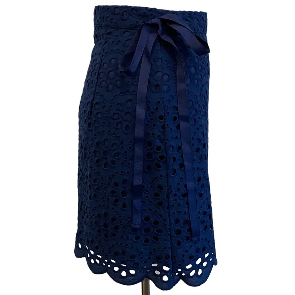 Cartolina Nantucket The Emma Navy Blue Eyelet Floral Skirt - Image 5